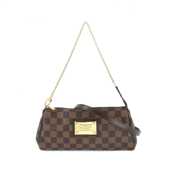 Louis Vuitton Damier Eva 2-way Hand Shoulder Bag Ebene Brown - Picture 1 of 9
